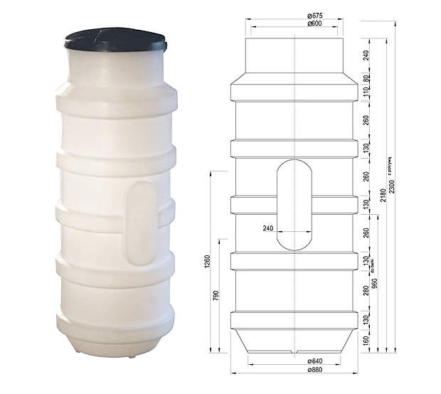 studzienka przepompowni 800 x 2150 x 8